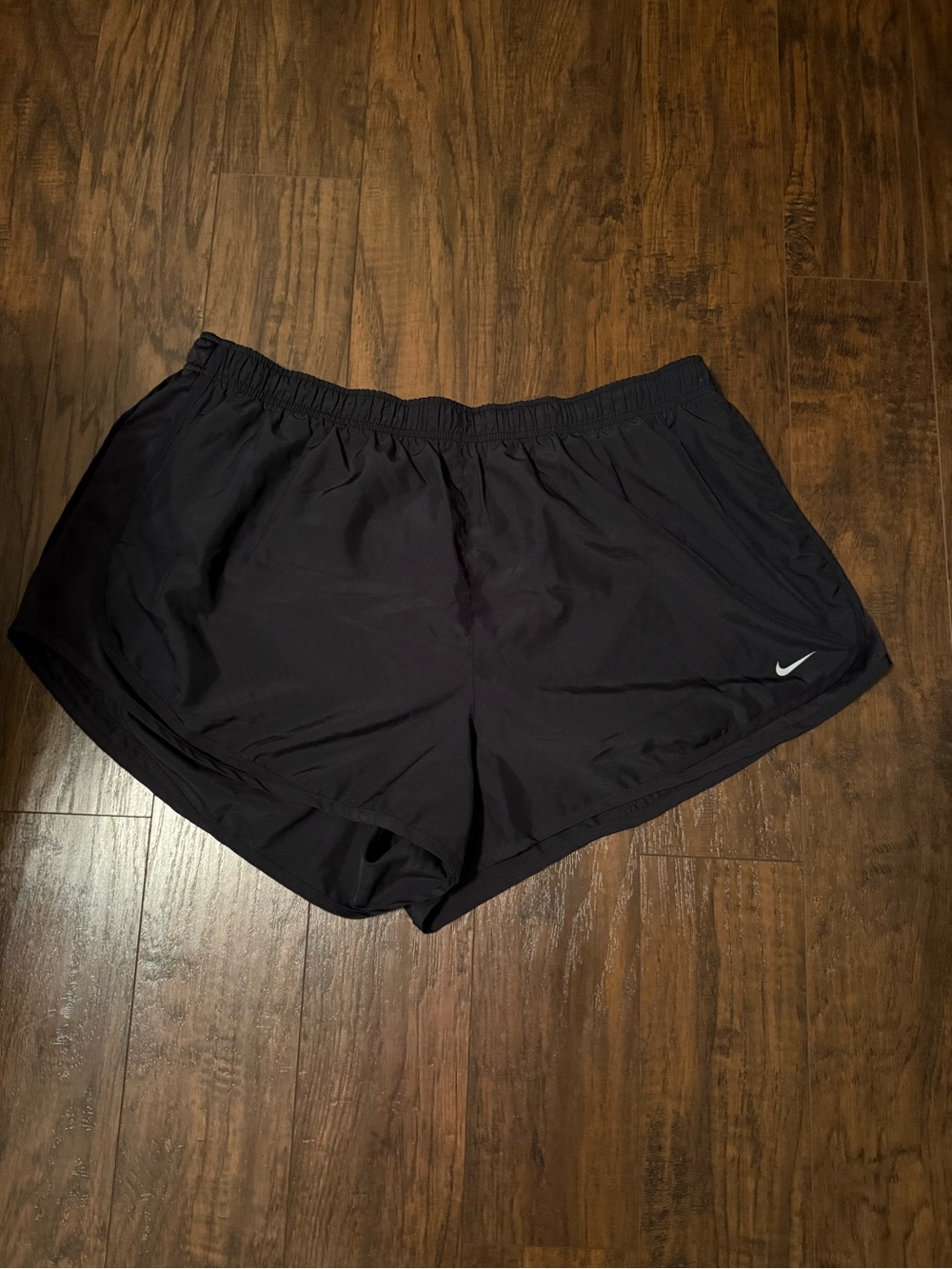 Nike Black Women's Athletic Running Shorts with Silver Swoosh